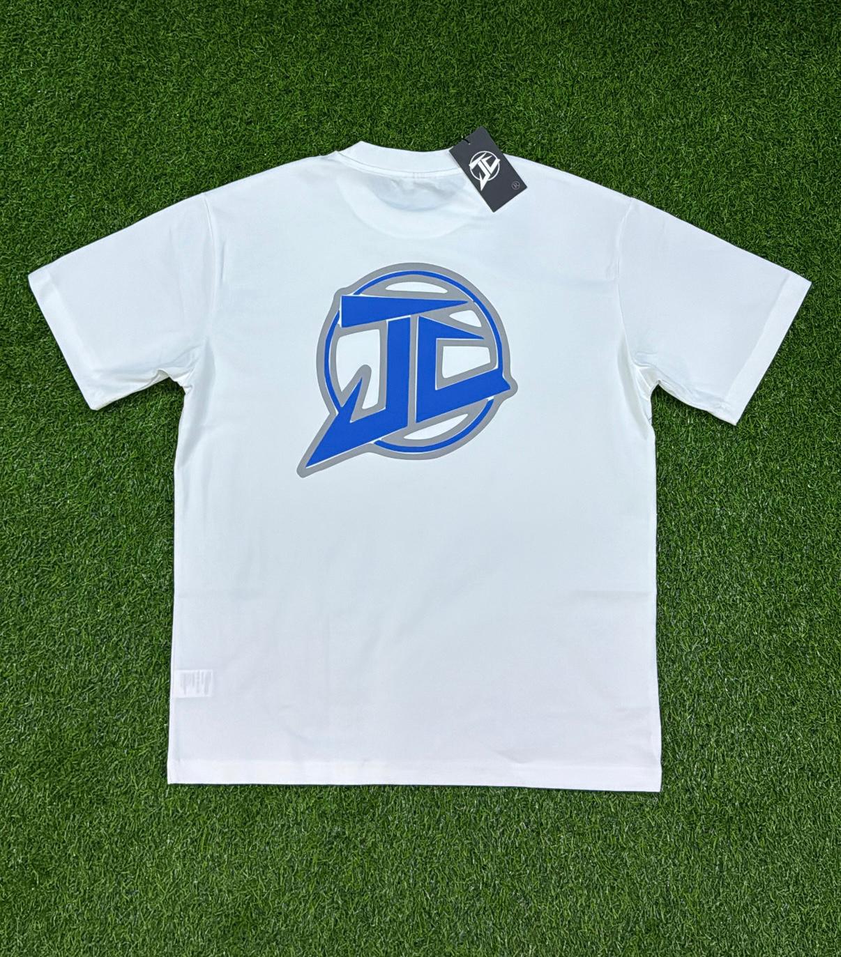 Tee Drawing White ( Logo Jc ) Blue And Silver 💥 Reflective 💥